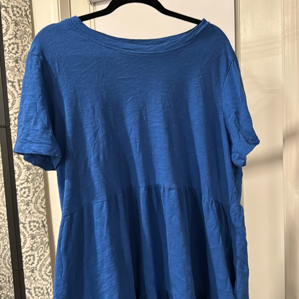 Blue Gap babydoll dress Tee material